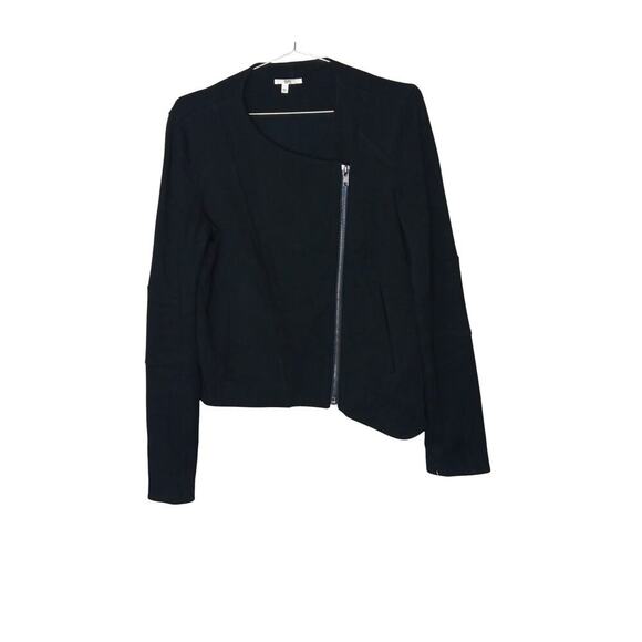 Helmut Lang Black Asymmetrical Zip Jacket Women’s Size L  Made in USA - Picture 2 of 16